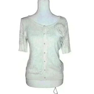 White house black market women's ivory sheer blouse size small